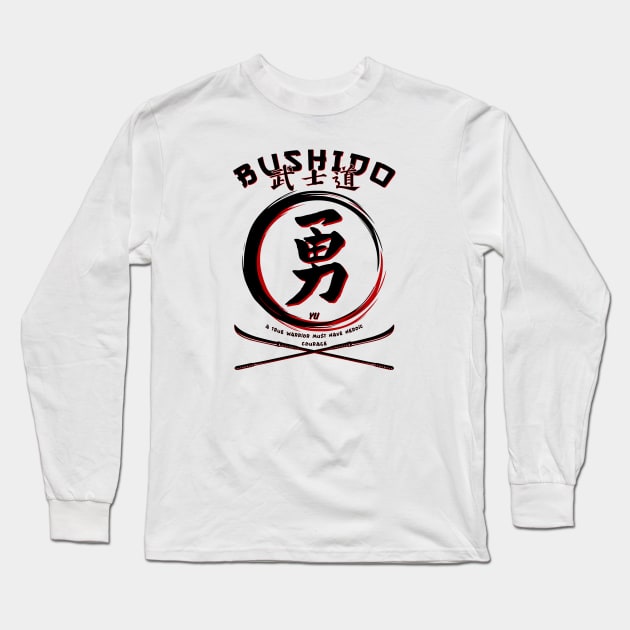 Seven Virtues of BUSHIDO - YU - Martial Arts Kung-Fu Long Sleeve T-Shirt by 8 Fists of Tees